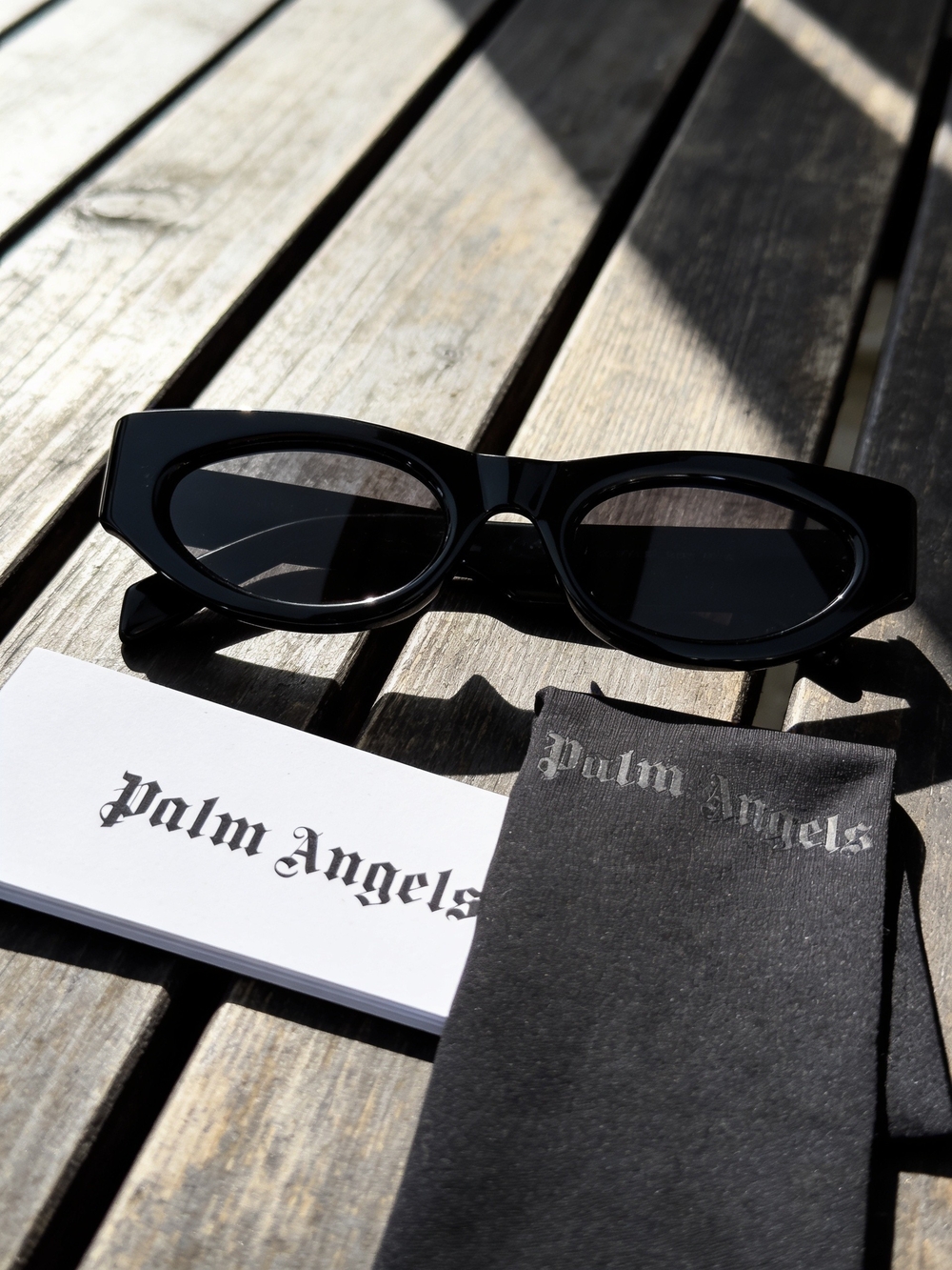 Palm Angels Glossy Black Cat-Eye Sunglasses